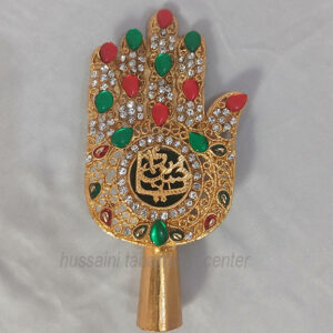 Ya Hussain.s Panja with Red & Green Stone