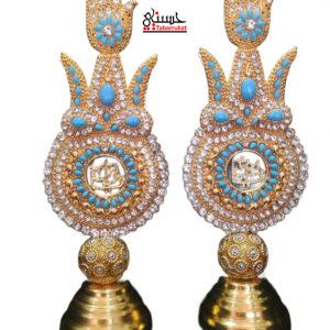 Ya Hussain a.s & Ya Abbas a.s Firoza Stone Alam Set