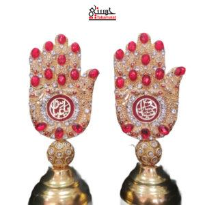 Ya Abbas a.s  & Ya Hussain a.s Red Aqeeq Alam Set